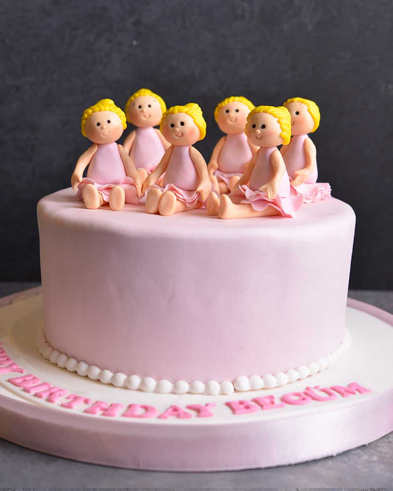 Balerin Bebekler Doğum Günü Pastası  1