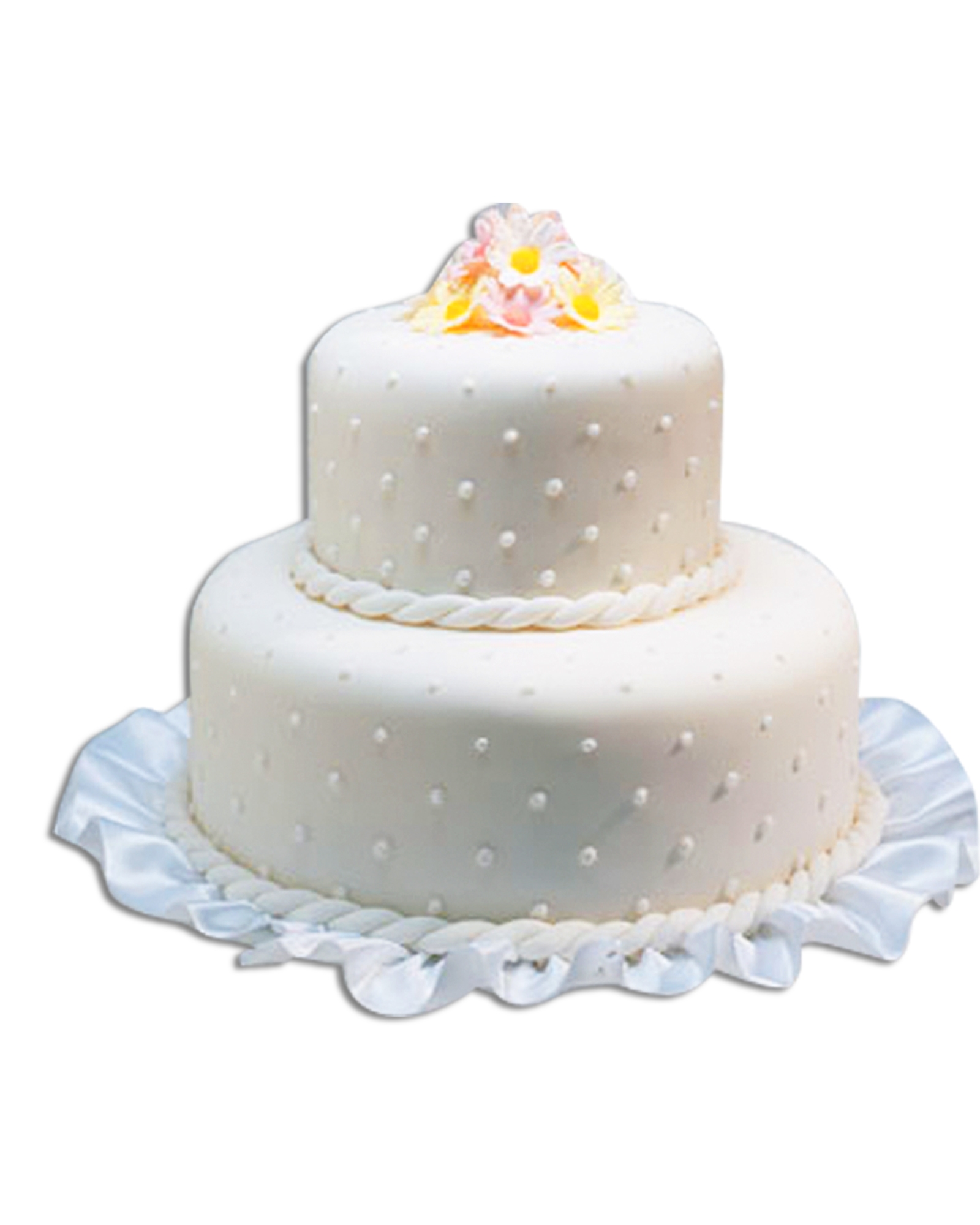 İnci Dekorlu Düğün Pastası