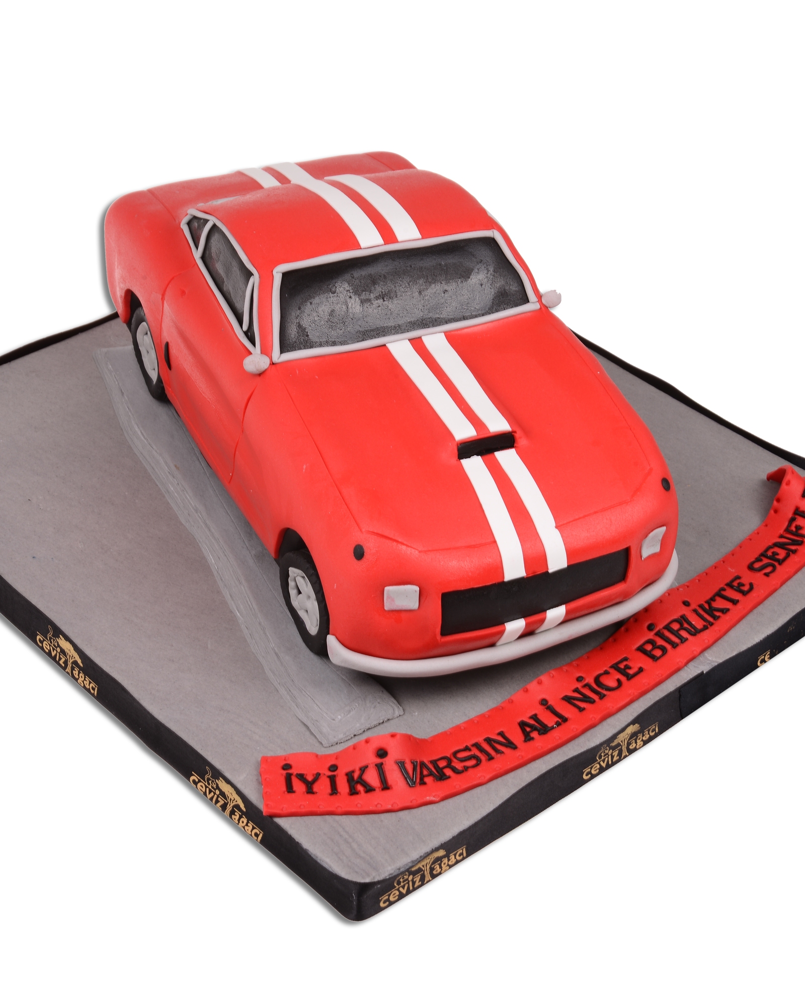 Kırmızı Araba Doğum Günü Pastası  1