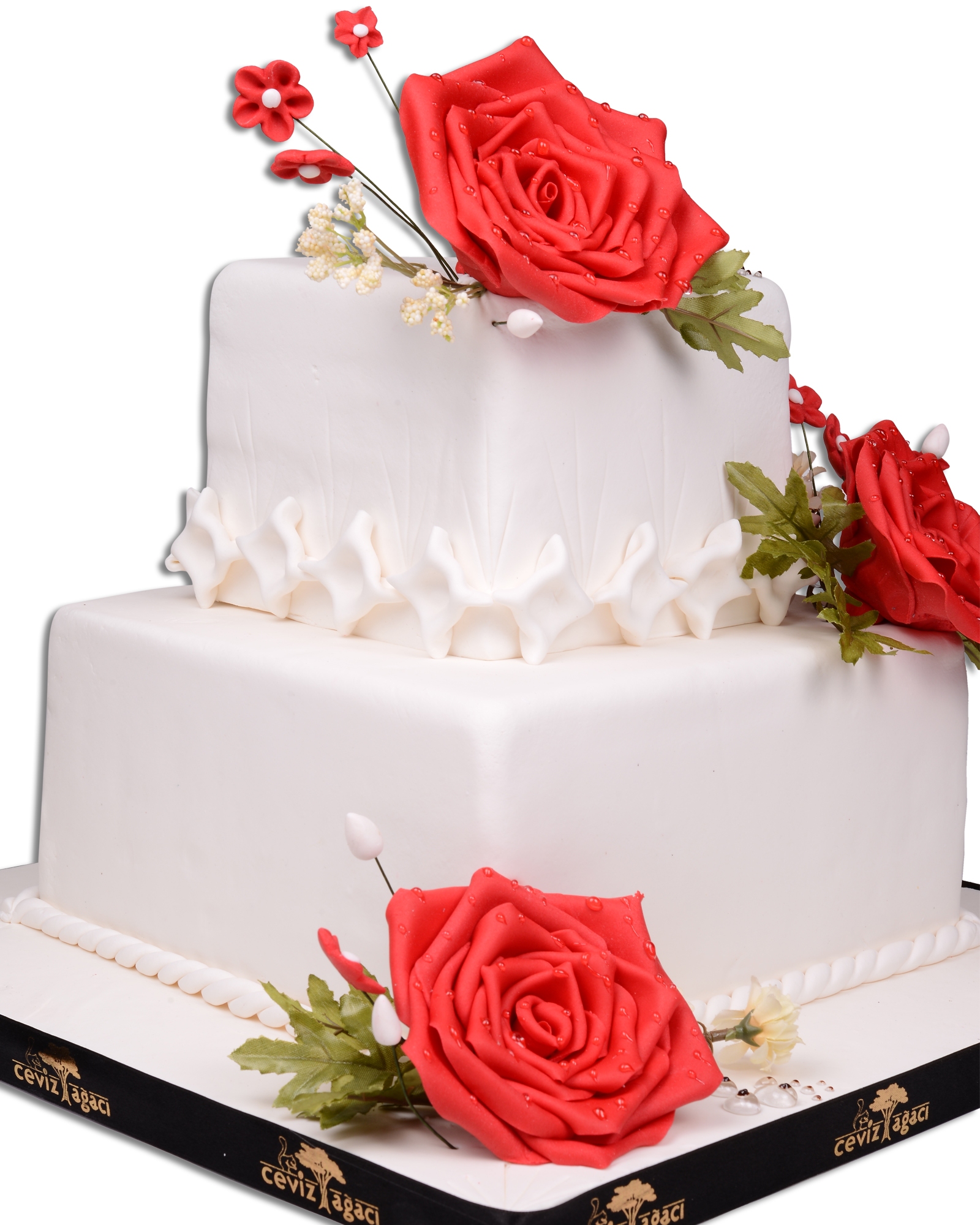 Kırmızı Gül Düğün Pastası  3