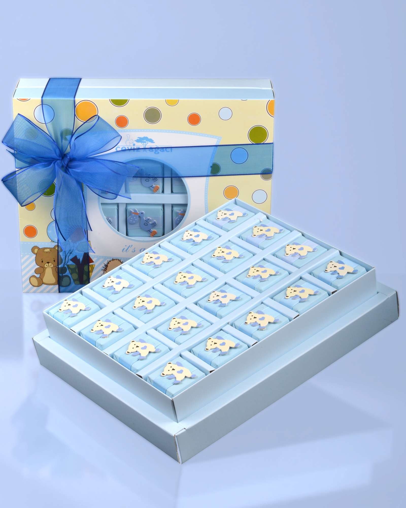 Mavi Kutu Erkek Bebek Çikolatası  1