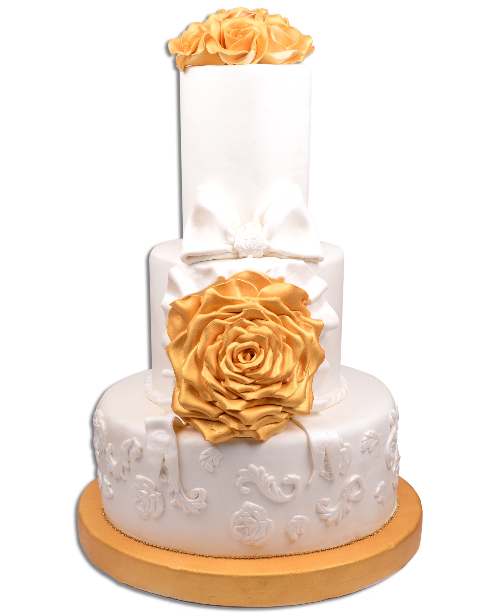 Motif Süslemeli Düğün Pastası