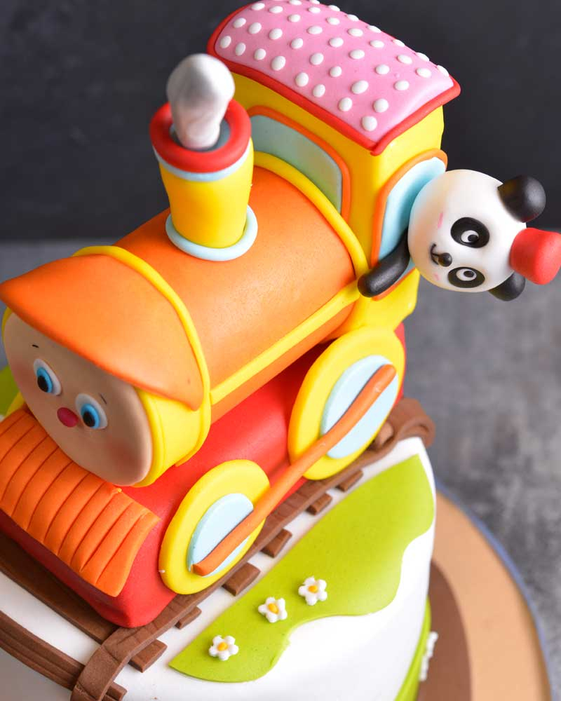 Tren ve Panda Doğum Günü Pastası  2