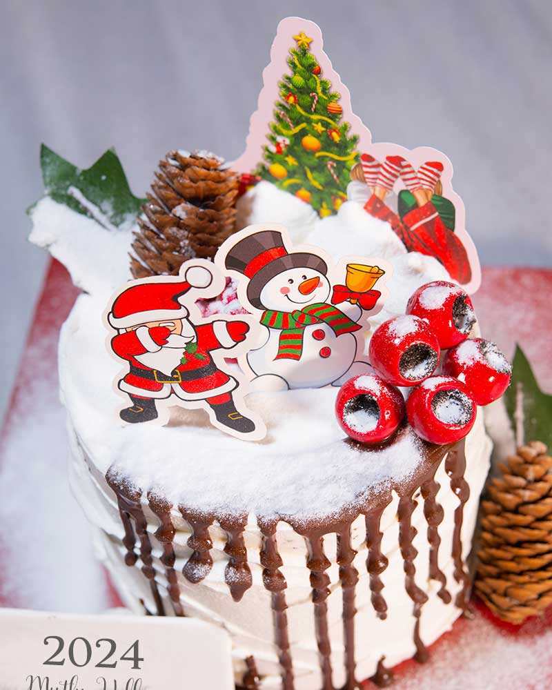 Yılbaşı Pastası Noel Baba ve Kardan Adam   2