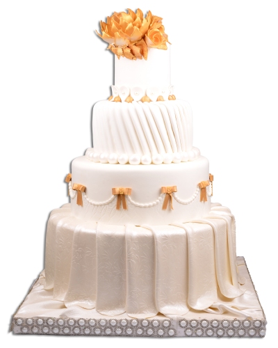 Altın Kurdele Düğün Pastası