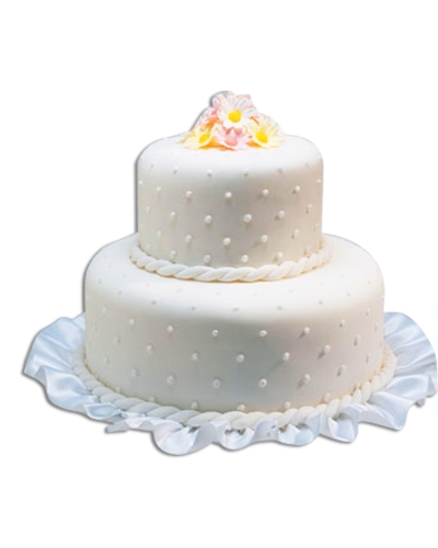 İnci Dekorlu Düğün Pastası
