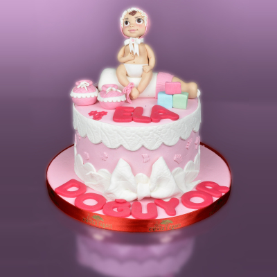 Kurdele Baby Shower Pastası
