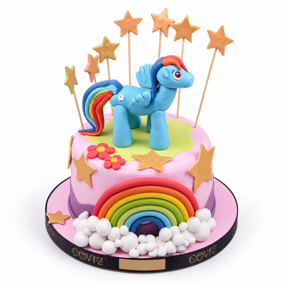 Mavi Pony Doğum Günü Pastası