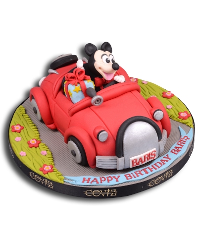 Mickey Araba Doğum Günü Pastası