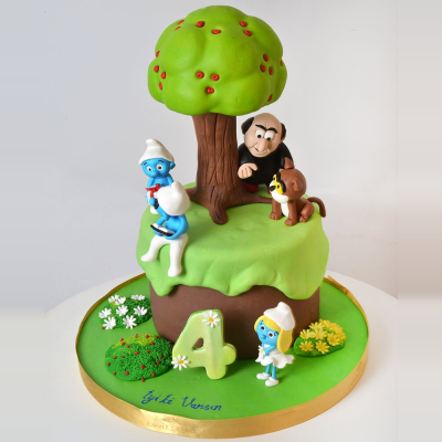 Şirinler ve Gargamel Doğum Günü Pastası