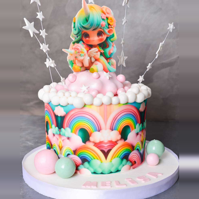Unicorn Kız Doğum Günü Pastası