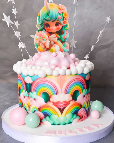 Unicorn Kız Doğum Günü Pastası